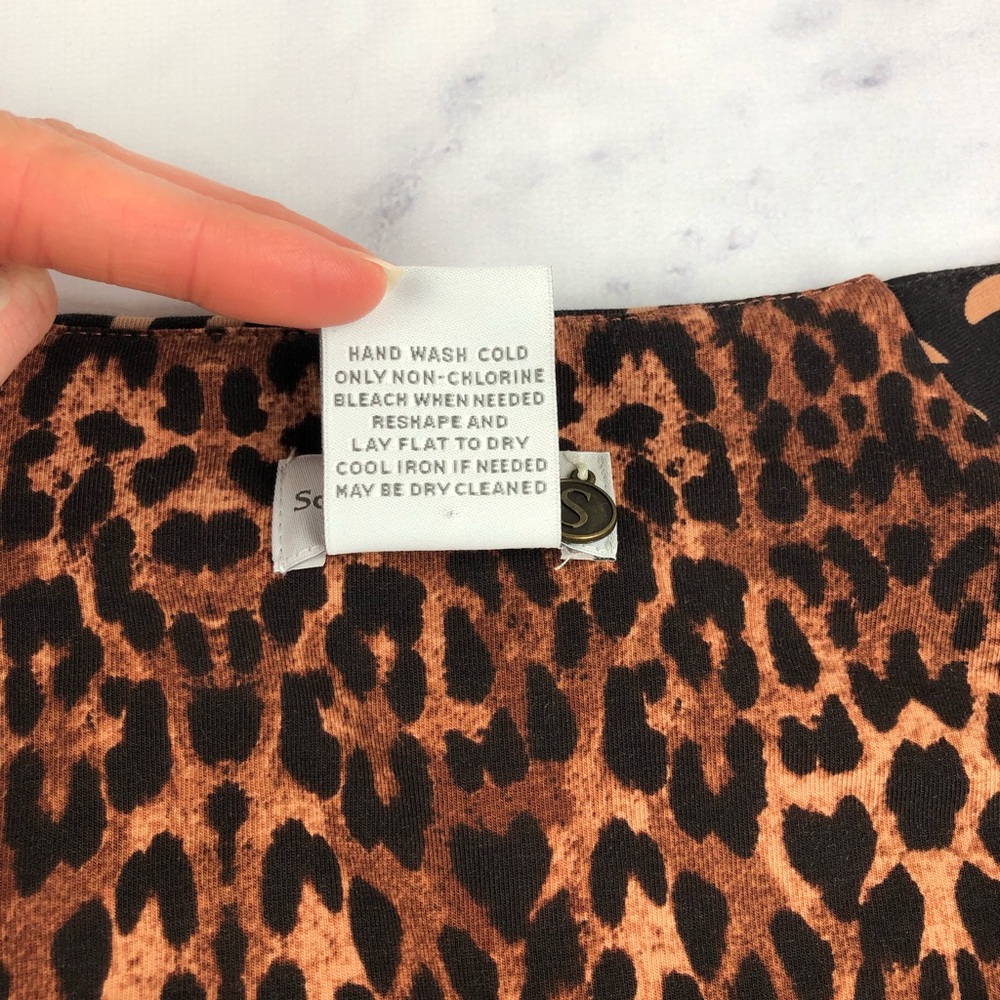 Leopard Print Faux Wrap Soft Surroundings Dress - image 4